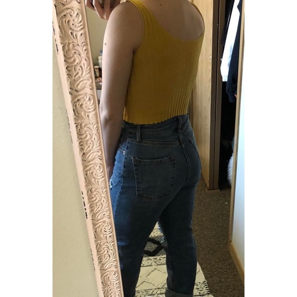 Yellow SHEIN Ribbed Tank Top - Picture 2 of 2